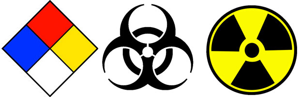 NFPA 704 "Fire Diamond" Biological Hazard Radiological Hazard HazardousWasteSymbols